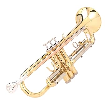 コルネット 金色 3バルブ ケース付き Amazon | アルト変ロ長調トランペット楽器を演奏する三色の金管